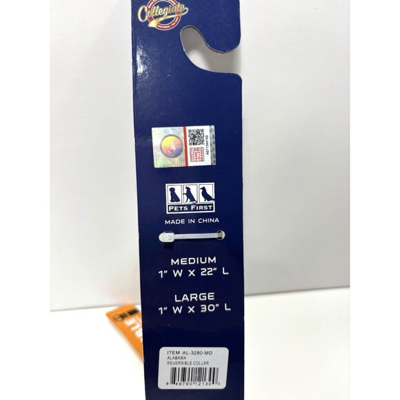 Alabama Crimson Tide Reversible Dog Collar Medium NCAA Pet Accessory Roll Tide - Picture 6 of 6